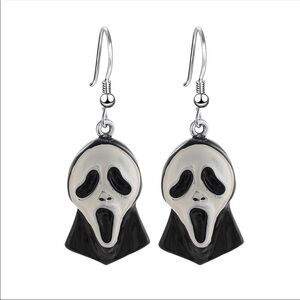 Ghost Face handmade scream mask dangle boutique earrings NWT